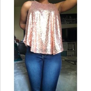 Blush Pink Shimmery Tank Top